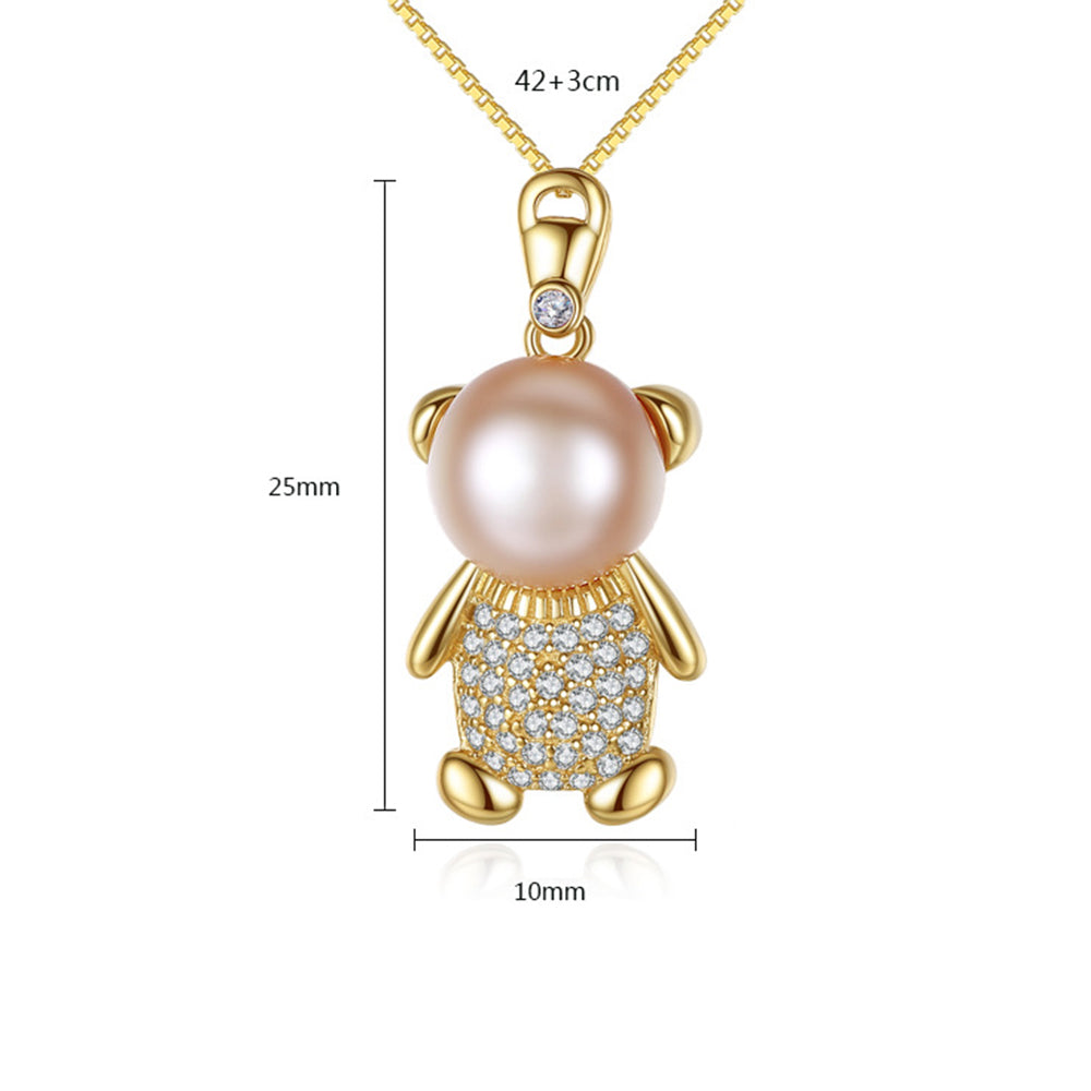 925 Sterling Silver Natural Pearl Drop Necklace Fashion Jewelry Gift for Women Girls