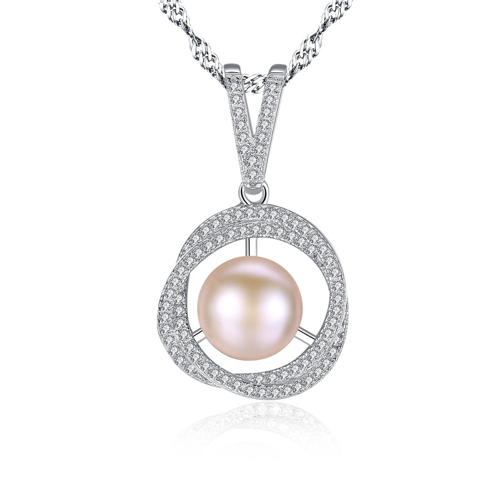 925 Sterling Silver Natural Pearl Drop Necklace Fashion Jewelry Gift for Women Girls