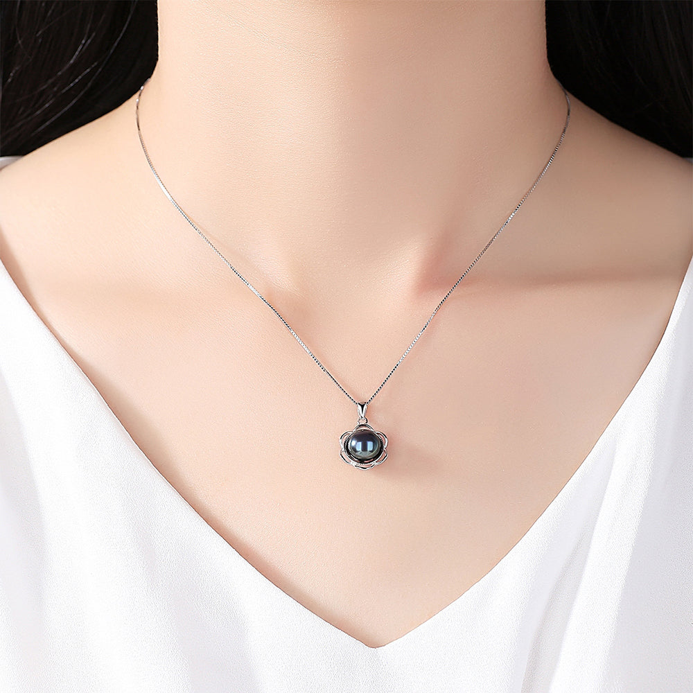925 Sterling Silver Natural Pearl Drop Necklace Fashion Jewelry Gift for Women Girls