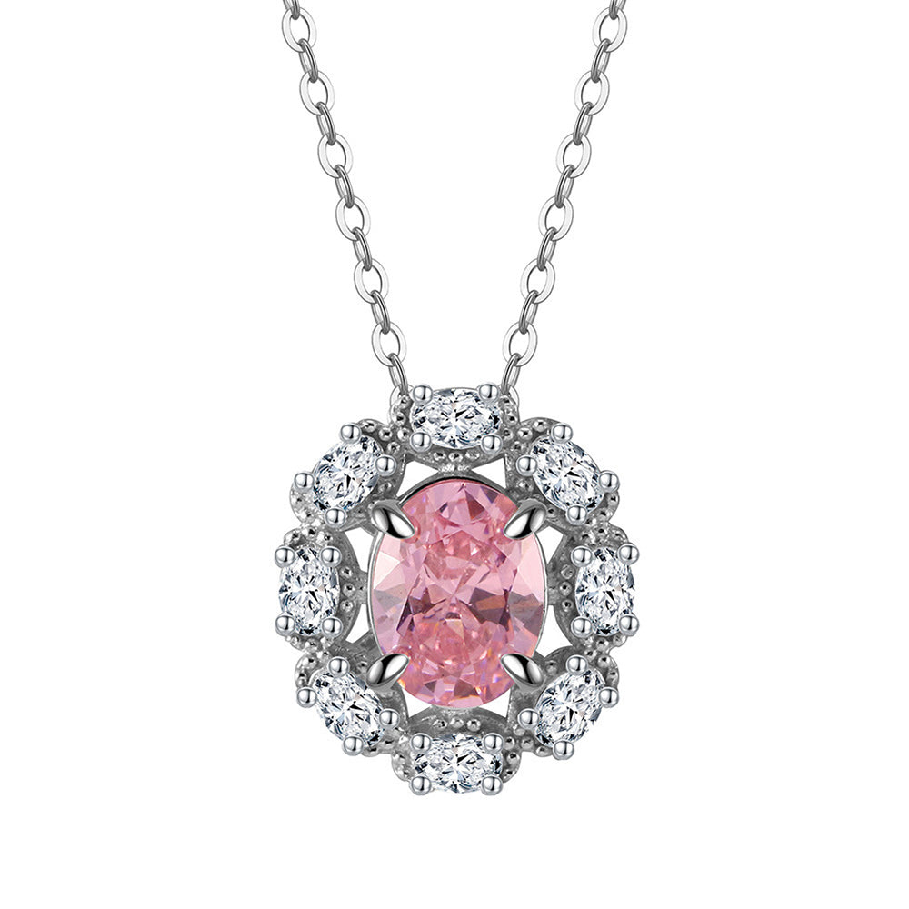 925 Sterling Silver Zircon Pendant Necklace