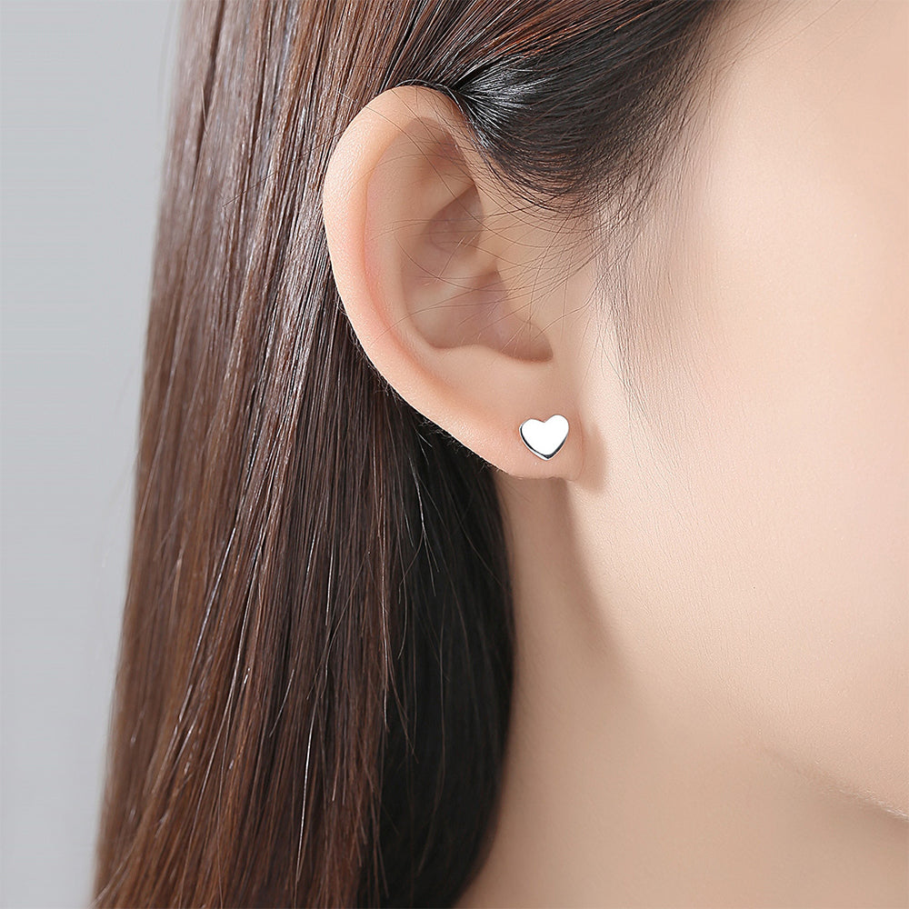 925 Sterling Silver Heart Earrings Fashion Jewelry Gift for Women Girls