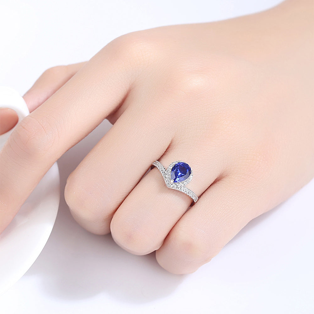 925 Sterling Silver Zircon Ring Fashion Jewelry Gift for Women Girls