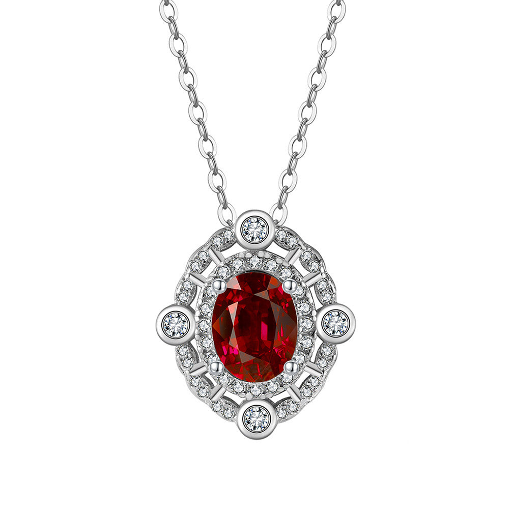 925 Sterling Silver Zircon Pendant Necklace