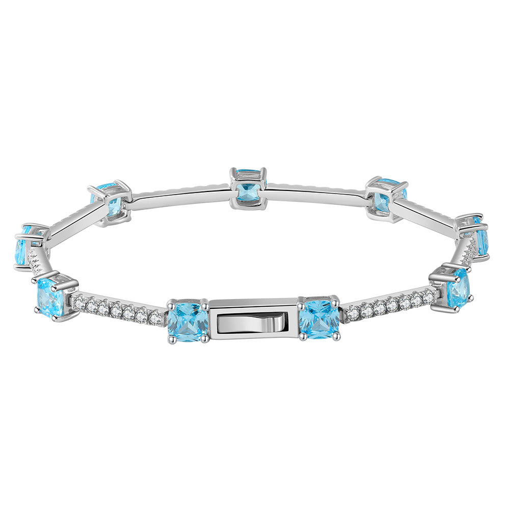925 Sterling Silver Tennis Zircon Bracelet