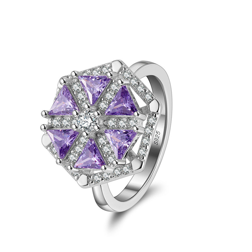 925 Sterling Silver Zircon Ring