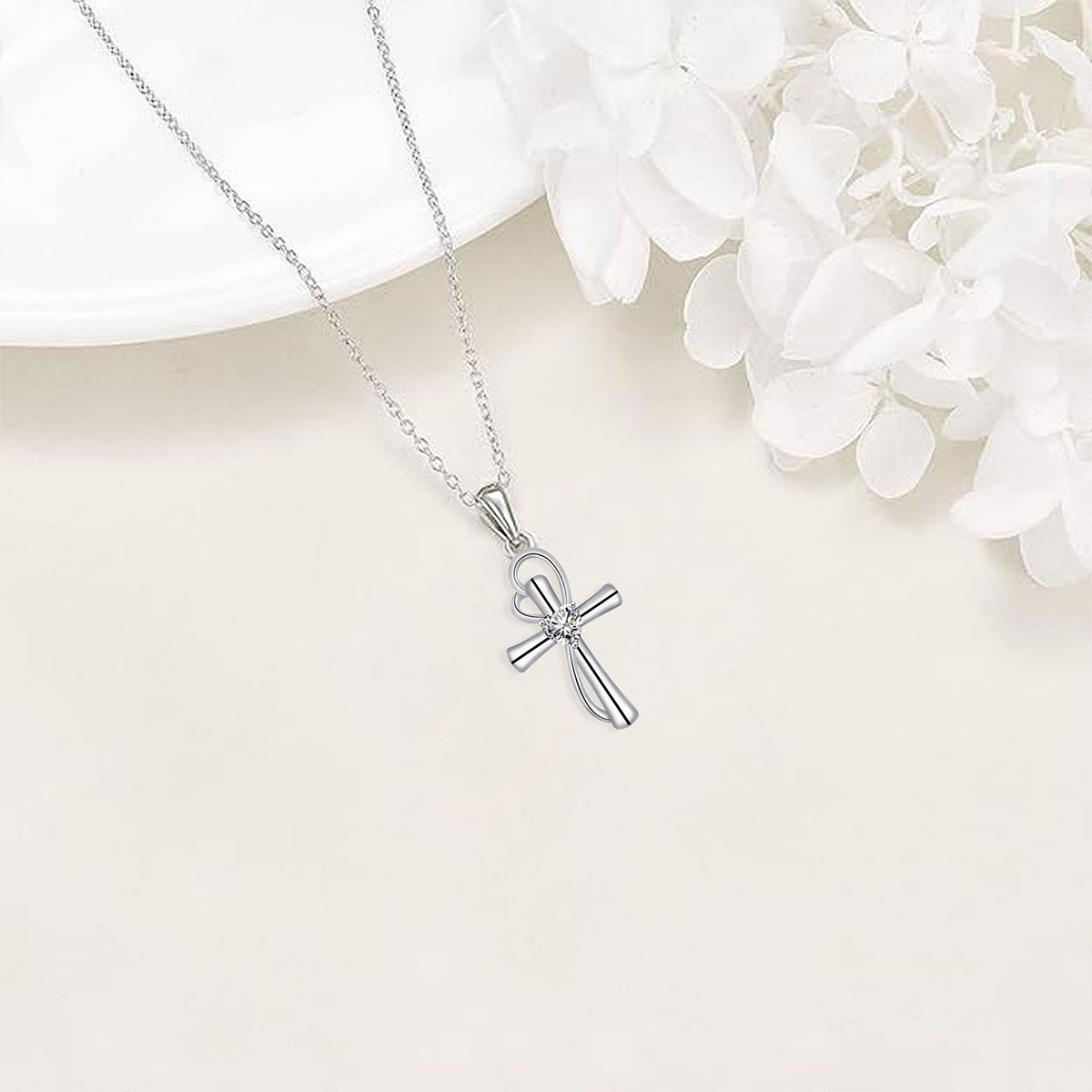 Copper With Silver Plated Cross Pendant Necklace