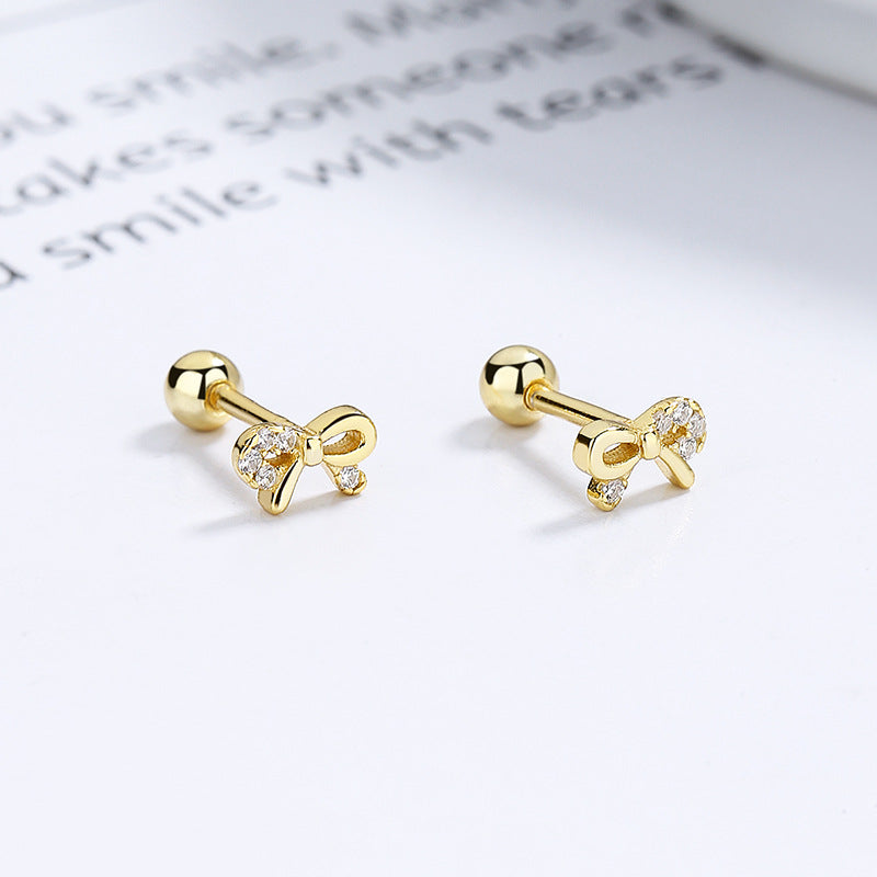 925 Sterling Silver Leaf Screw Back Stud Earrings