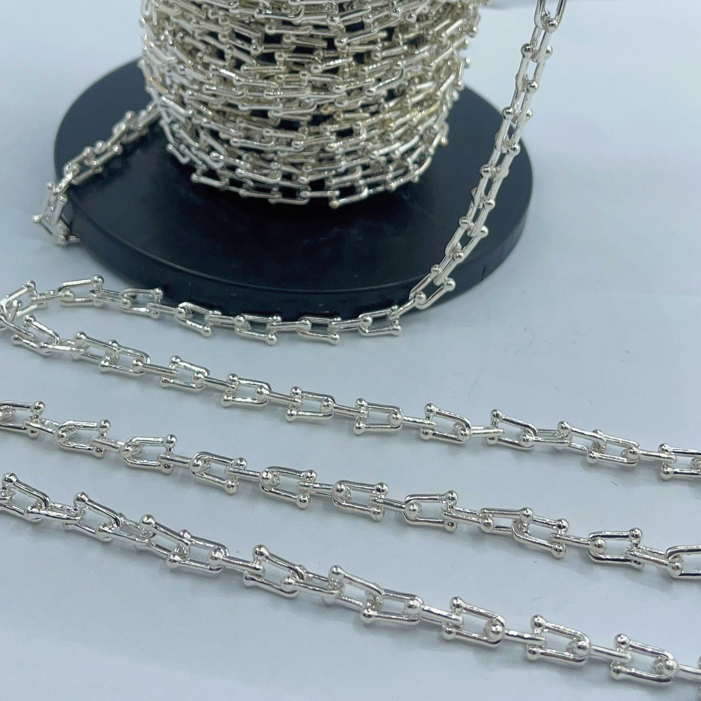925 Sterling Silver U Shaped Link Chain