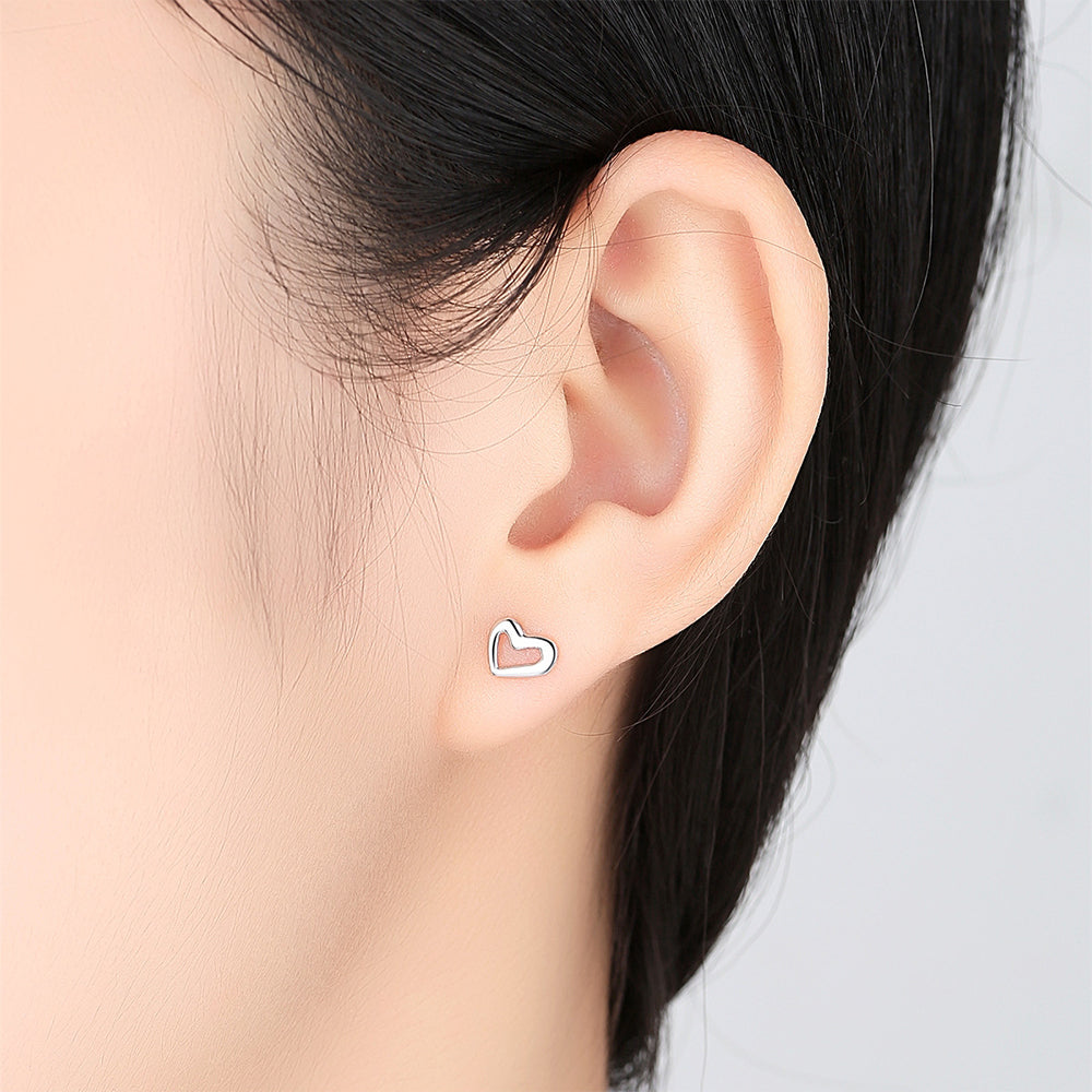 925 Sterling Silver Heart Earrings Fashion Jewelry Gift for Women Girls