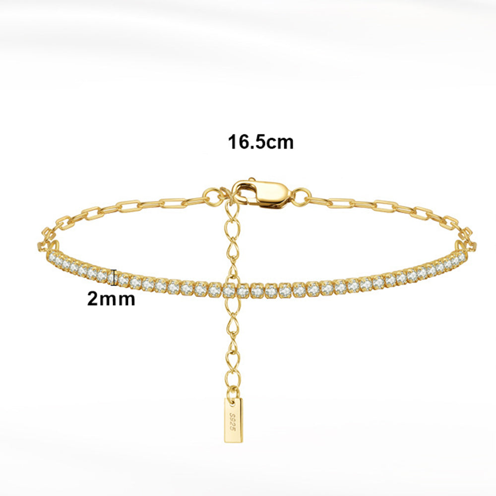 925 Sterling Silver 2mm Tennis Bracelet Extension Chain