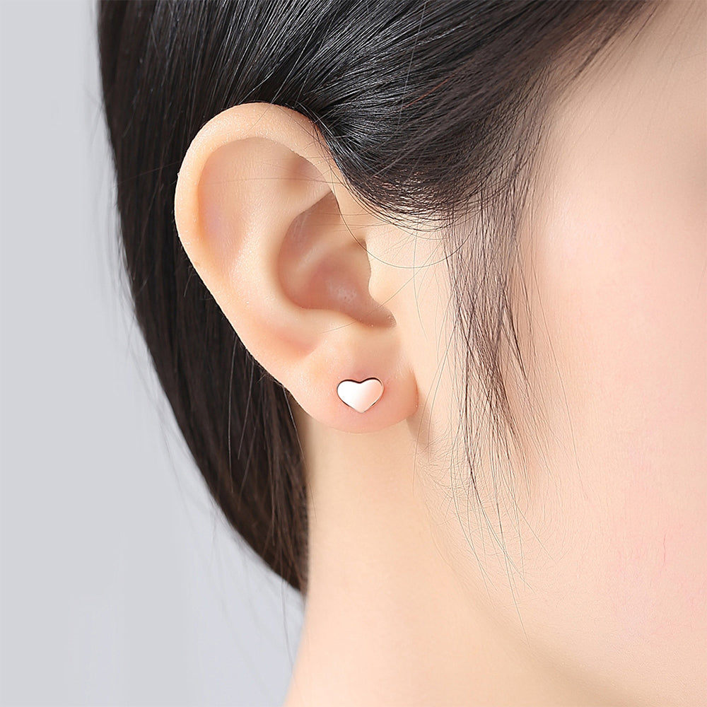 925 Sterling Silver Heart Earrings Fashion Jewelry Gift for Women Girls