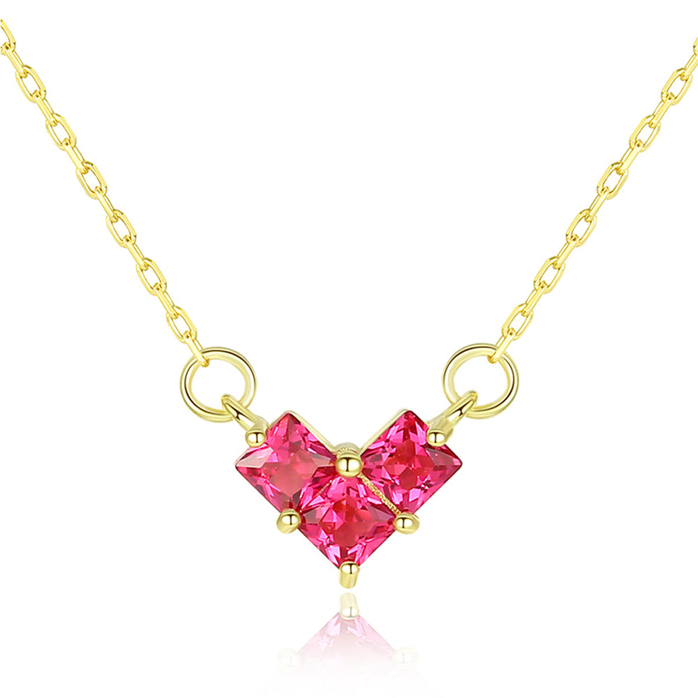 925 Sterling Silver Drop Zircon Necklace Fashion Jewelry Gift for Women Girls