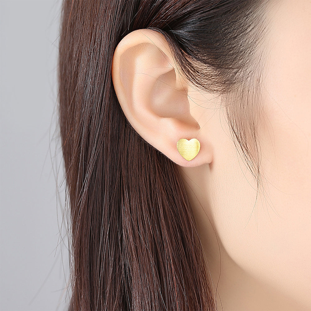 925 Sterling Silver Heart Earrings Fashion Jewelry Gift for Women Girls