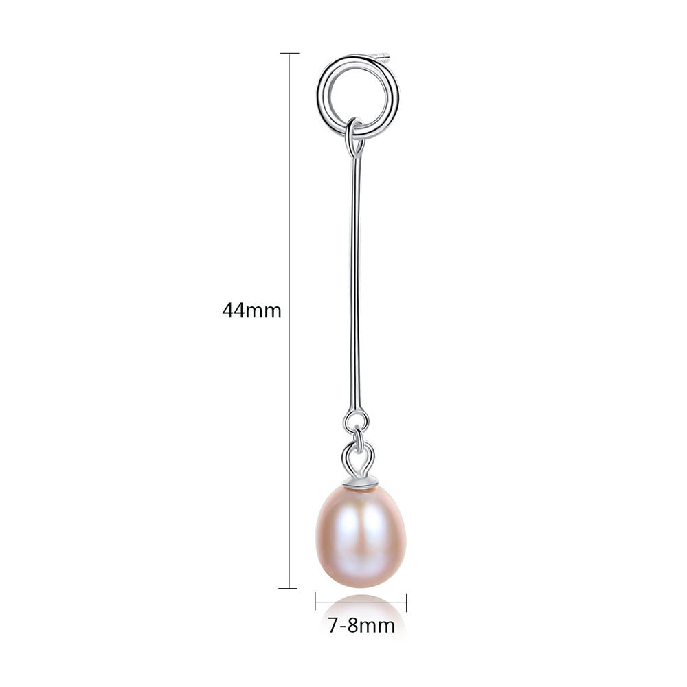 925 Sterling Silver Natural Pearl Drop Earrings Fashion Jewelry Gift for Women Girls