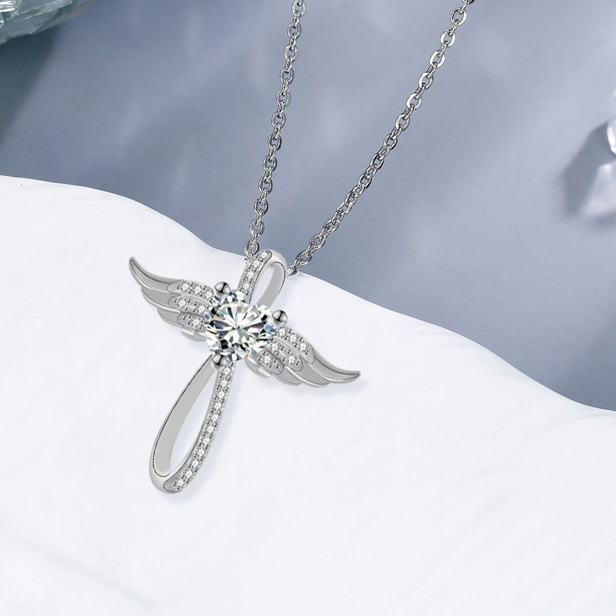 Copper With Silver Plated Angel Wings Pendant Necklace