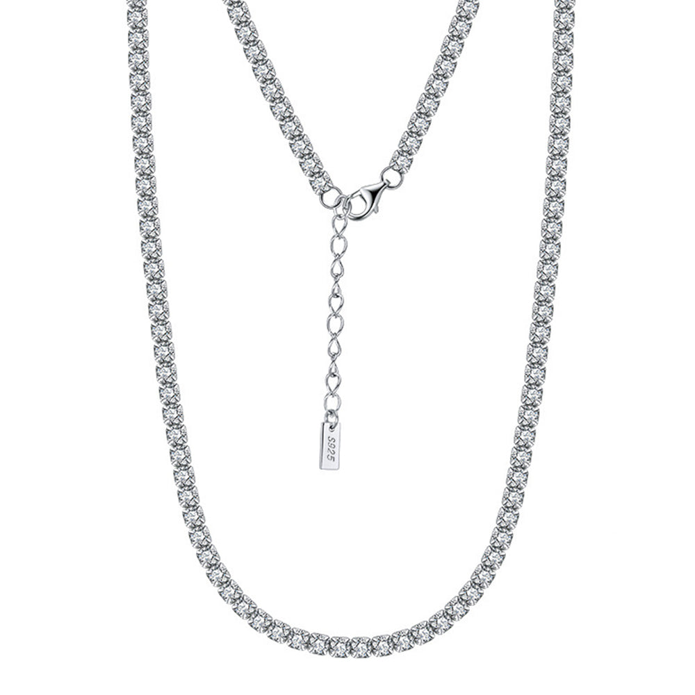 925 Sterling Silver 1.5mm 2mm 3mm 4mm Tennis Necklace