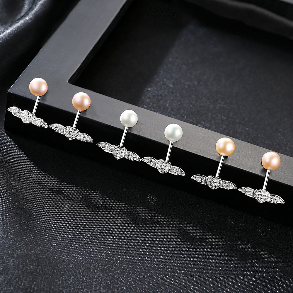 Pendientes colgantes de perla natural de plata de ley 925, joyería de moda, regalo para mujeres y niñas.