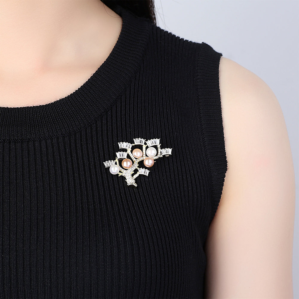 Broche de plata de ley 925, joyería de moda, regalo para mujeres y niñas.