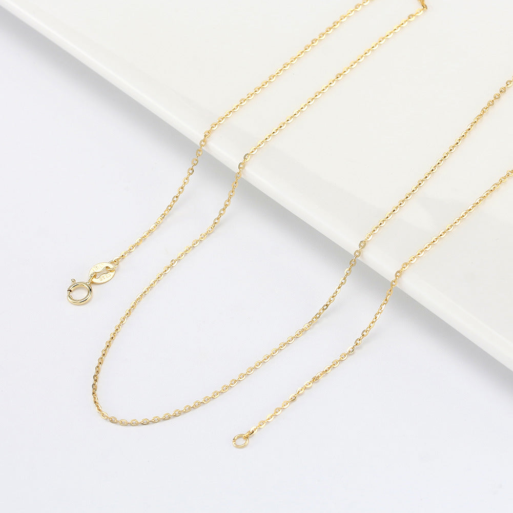 Silver Stainless Steel Rolo Chain Necklace, 1mm Thin Round Cable Link 45cm Adjustable Plain Chain
