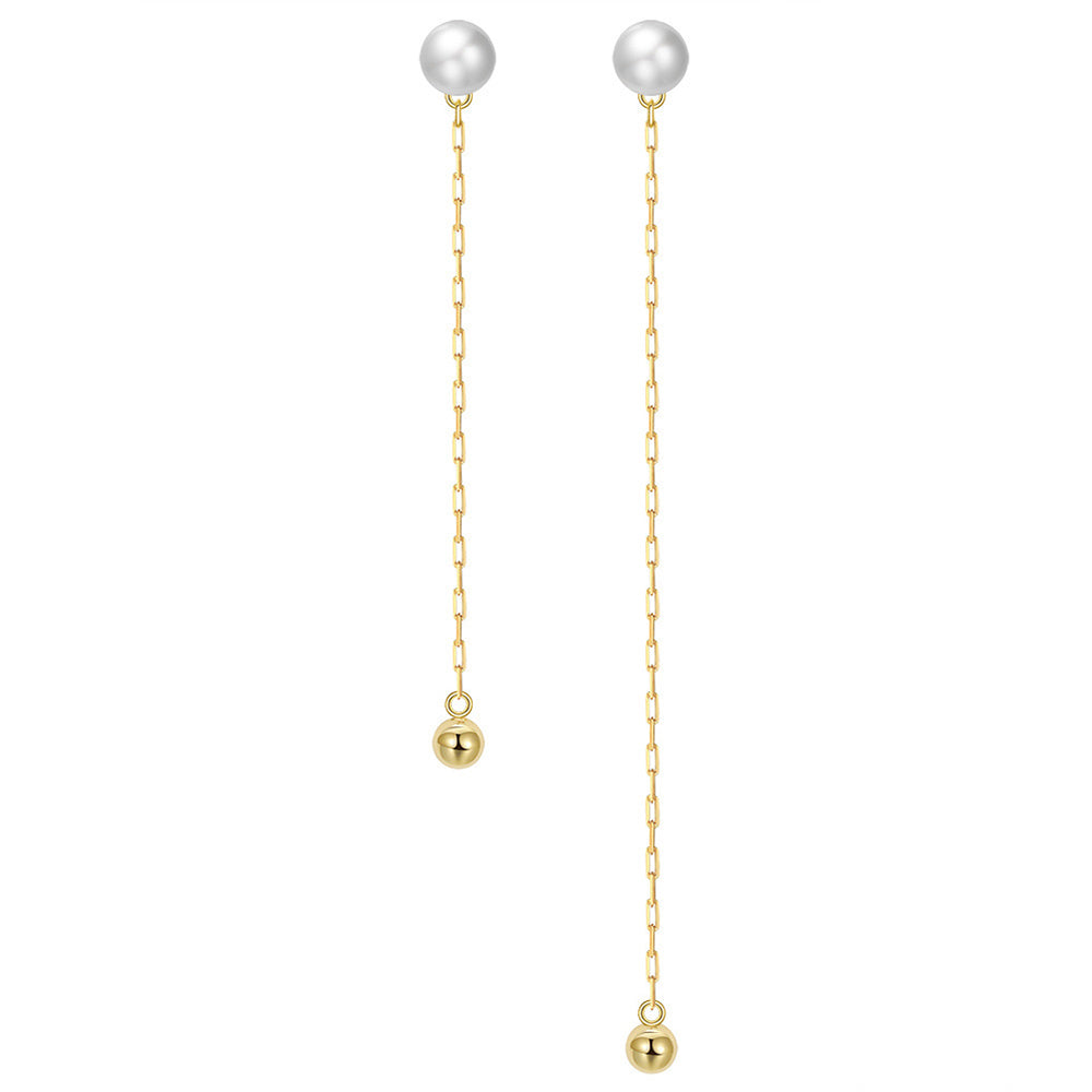 925 Sterling Silver Natural Pearl Earrings Fashion Jewelry Gift for Women Girl