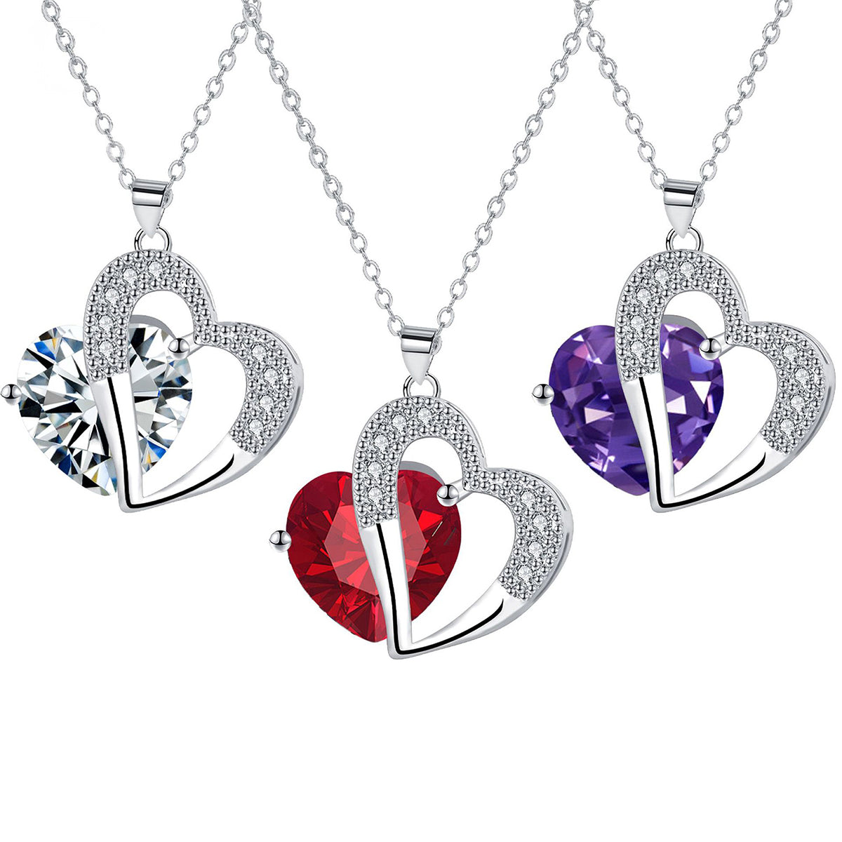 Copper With Silver Plated Heart Pendant Necklace