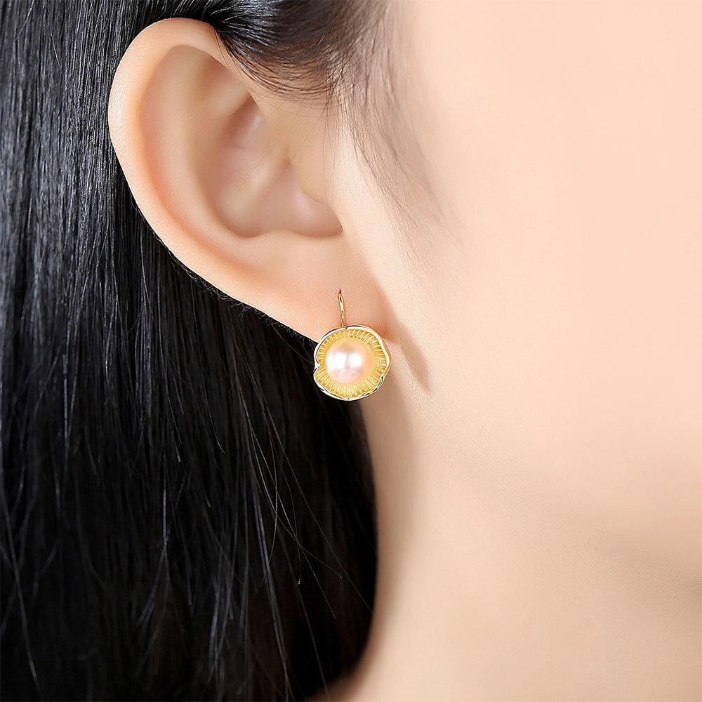 Pendientes colgantes de perla natural de plata de ley 925, joyería de moda, regalo para mujeres y niñas.