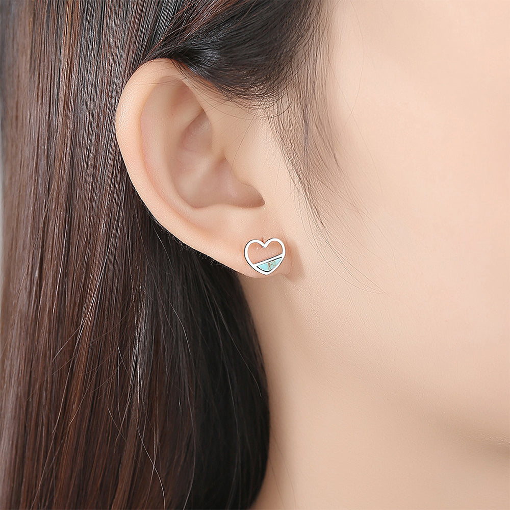 925 Sterling Silver Heart Earrings Fashion Jewelry Gift for Women Girls