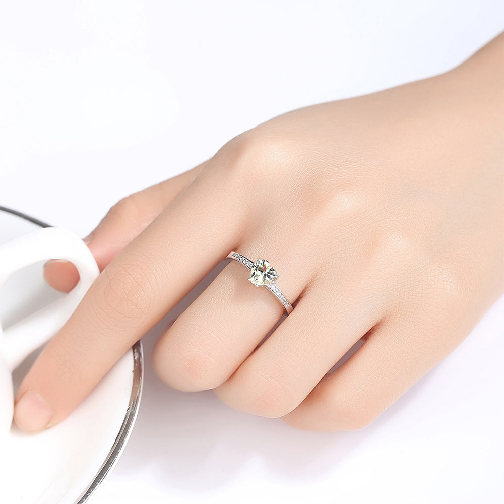 925 Sterling Silver Heart Ring Fashion Jewelry Gift for Women Girls