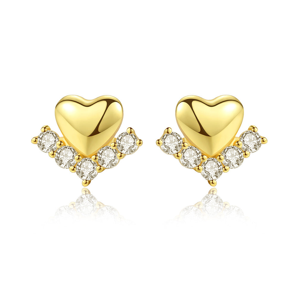 925 Sterling Silver Heart Earrings Fashion Jewelry Gift for Women Girls