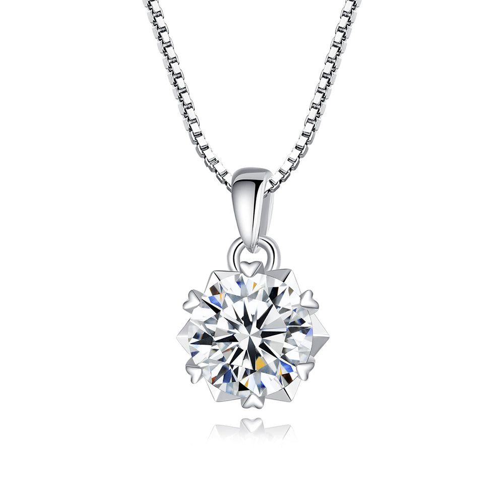 925 Sterling Silver Zircon Necklace Fashion Jewelry Gift for Women Girls