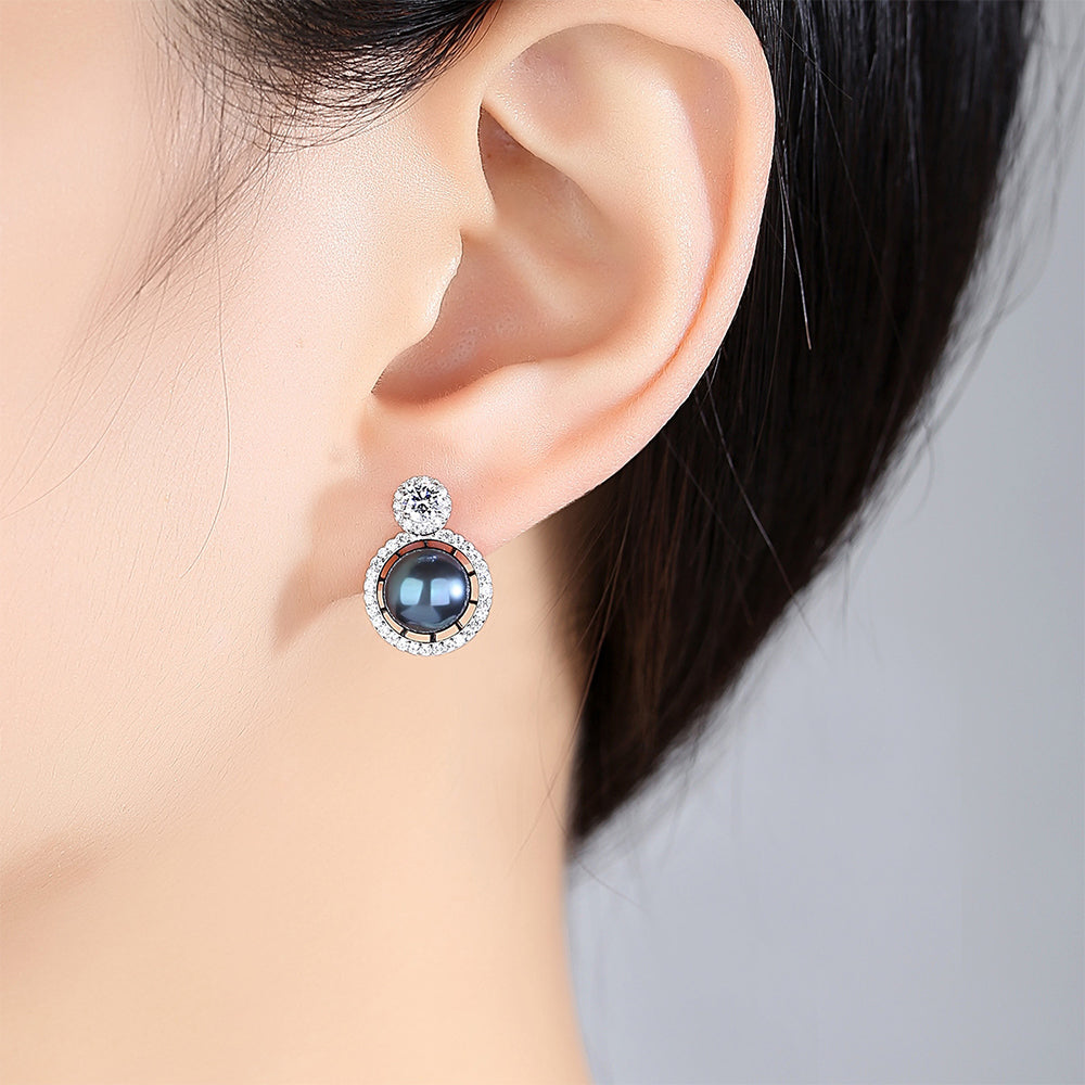 925 Sterling Silver Natural Pearl Drop Earrings Fashion Jewelry Gift for Women Girls