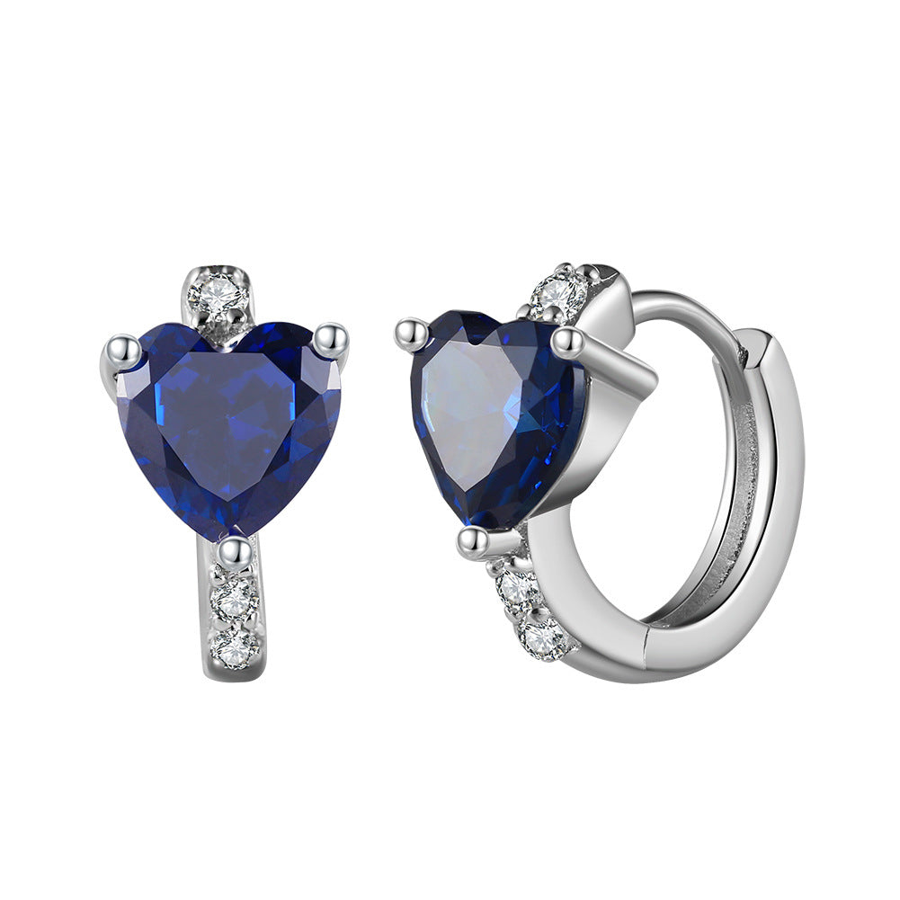 925 Sterling Silver Heart Hoop Earrings