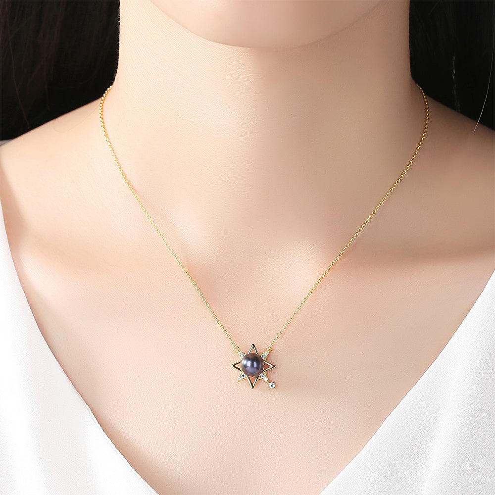 925 Sterling Silver Natural Pearl Drop Necklace Fashion Jewelry Gift for Women Girls