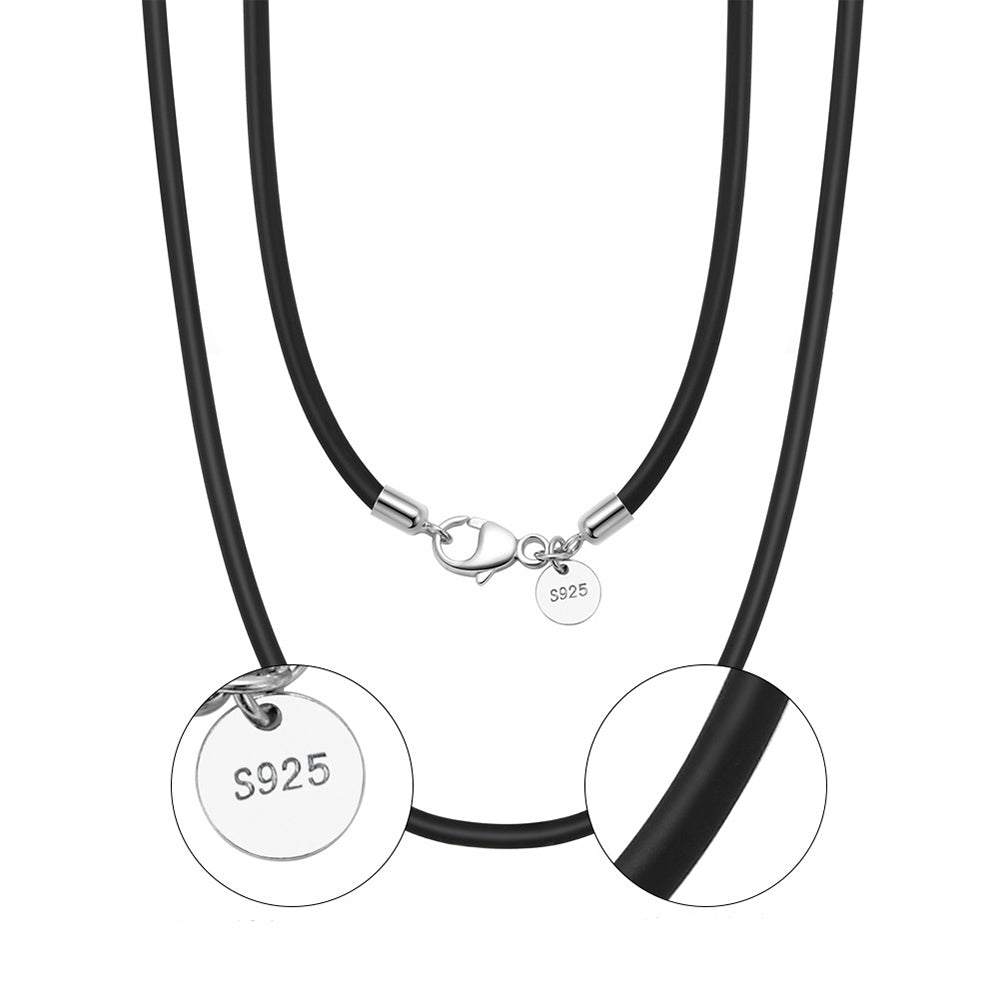 925 Sterling Silver 2.0mm 3.0mm Leather Pendant Chain
