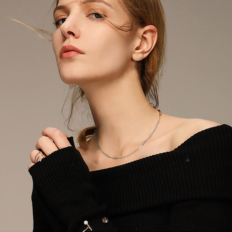 925 Sterling Silver Paper Clip Chain