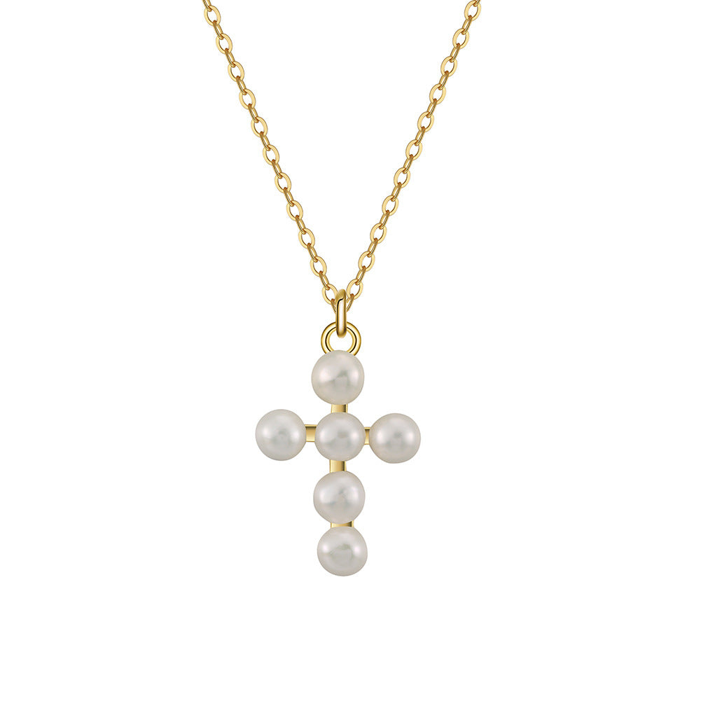 925 Sterling Silver Natural Pearl Necklace Fashion Jewelry Gift for Women Girls