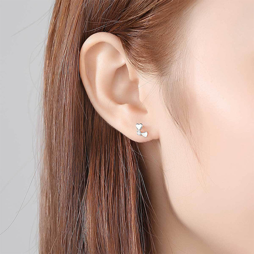 925 Sterling Silver Heart Earrings Fashion Jewelry Gift for Women Girls