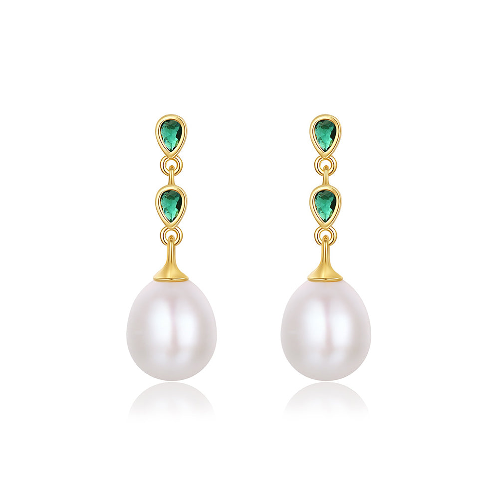 Pendientes colgantes de perla natural de plata de ley 925, joyería de moda, regalo para mujeres y niñas.