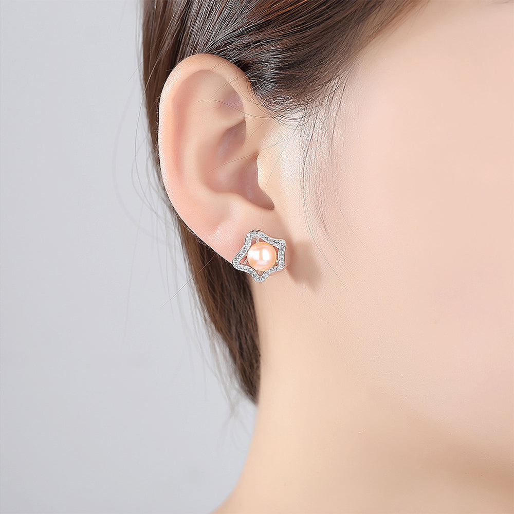 Pendientes colgantes de perla natural de plata de ley 925, joyería de moda, regalo para mujeres y niñas.