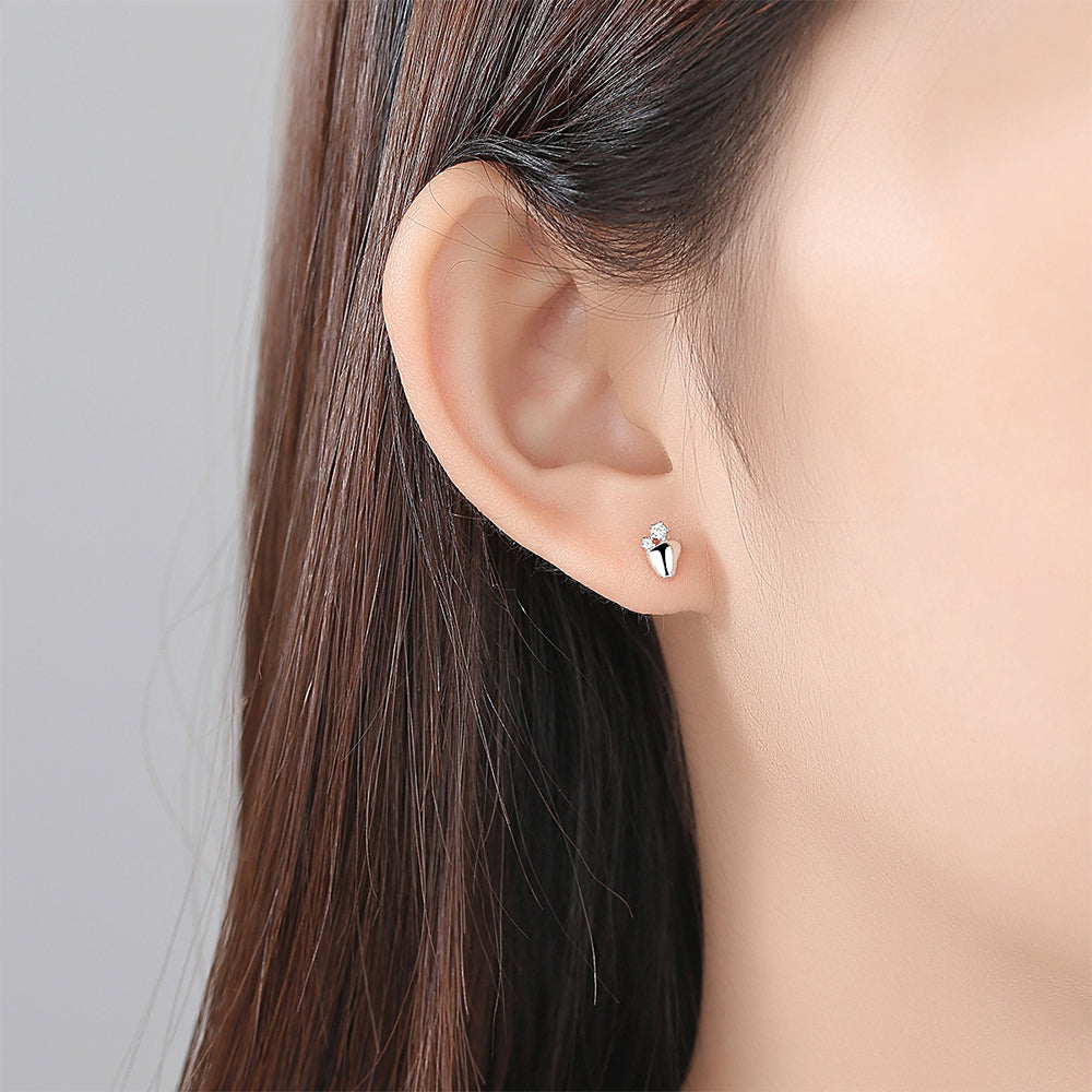 925 Sterling Silver Heart Earrings Fashion Jewelry Gift for Women Girls