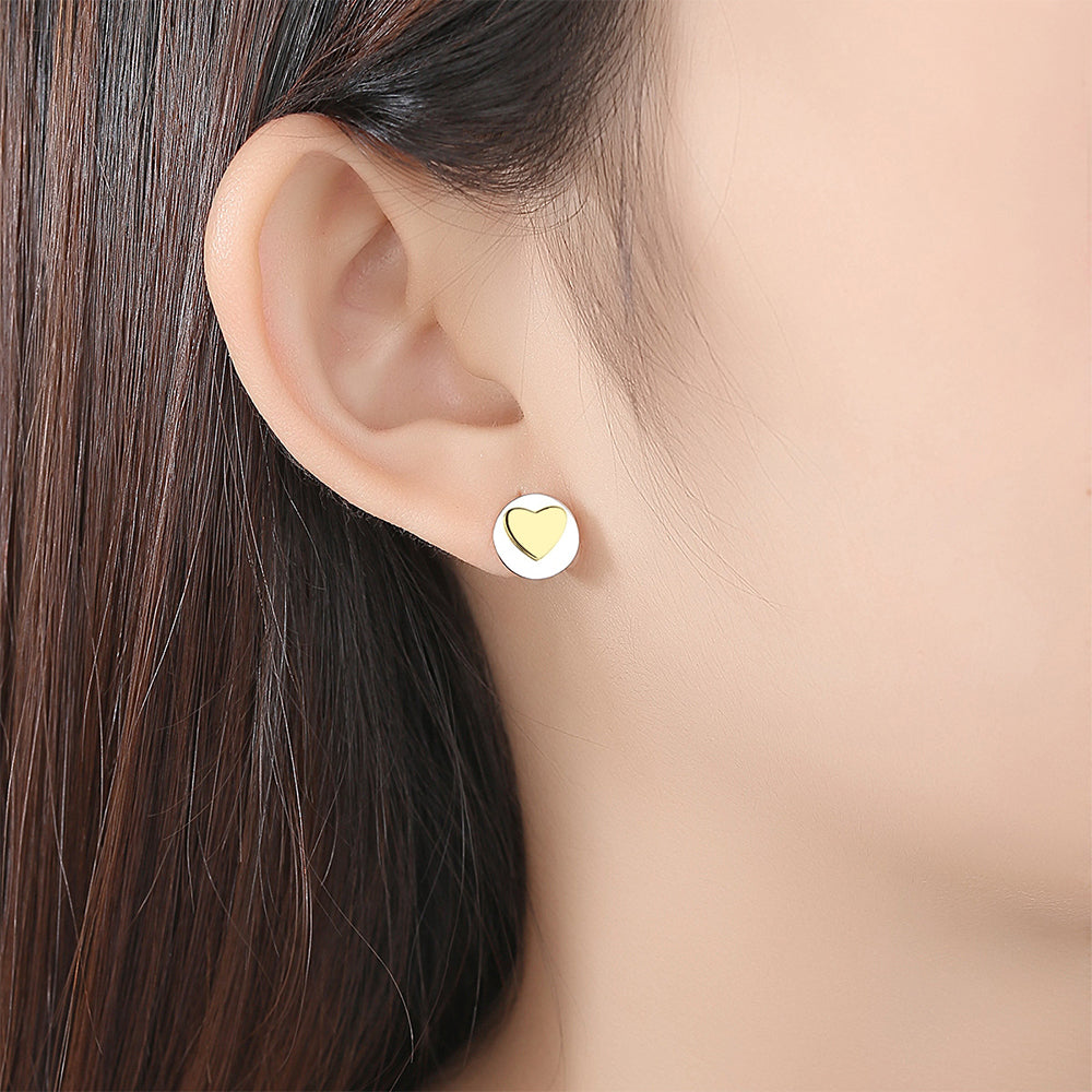 925 Sterling Silver Heart Earrings Fashion Jewelry Gift for Women Girls