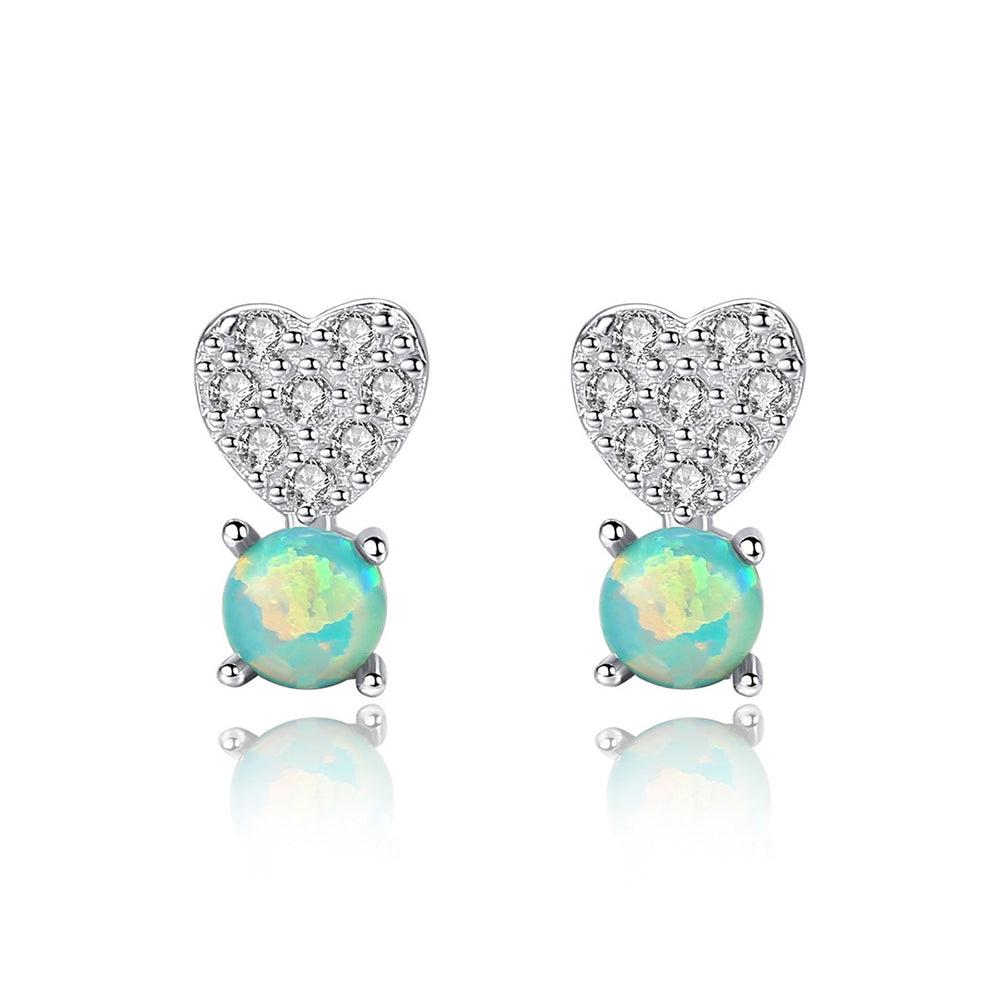 925 Sterling Silver Heart Earrings Fashion Jewelry Gift for Women Girls
