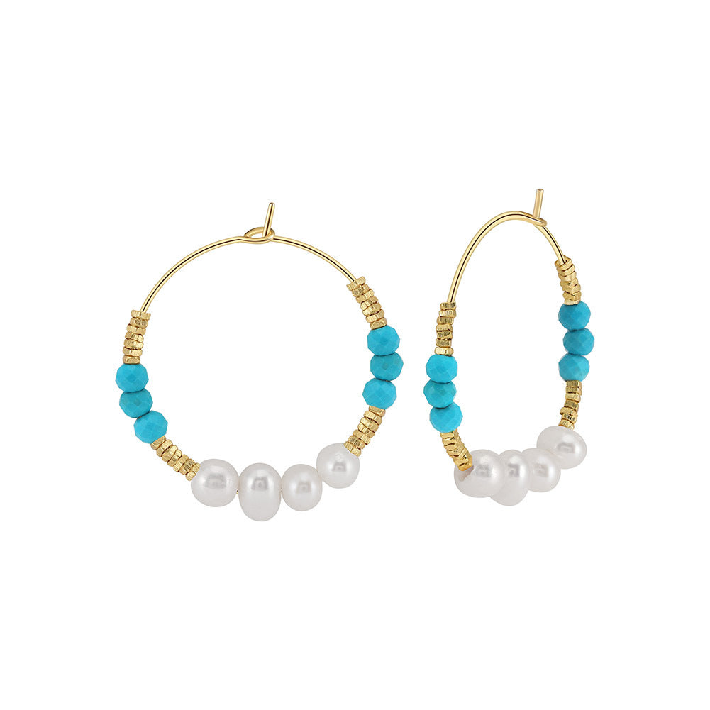 925 Sterling Silver Natural Pearl Earrings Fashion Jewelry Gift for Women Girl