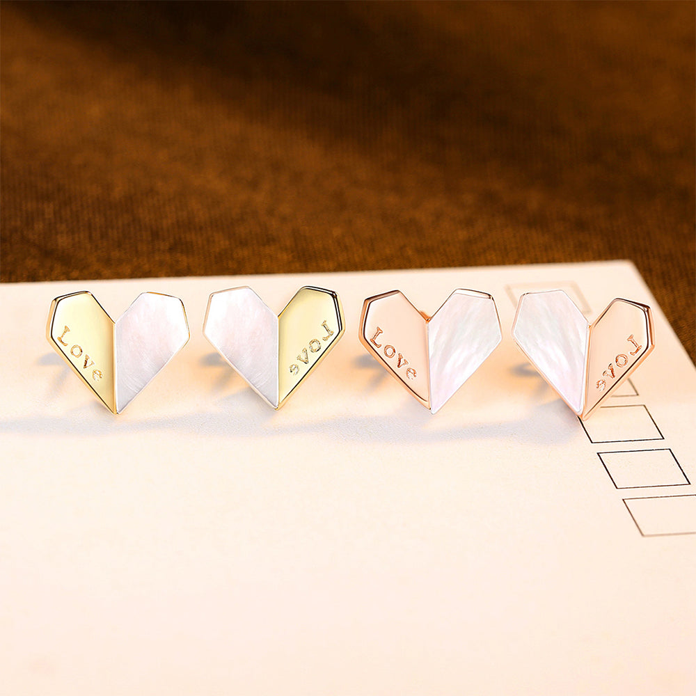 925 Sterling Silver Heart Earrings Fashion Jewelry Gift for Women Girls