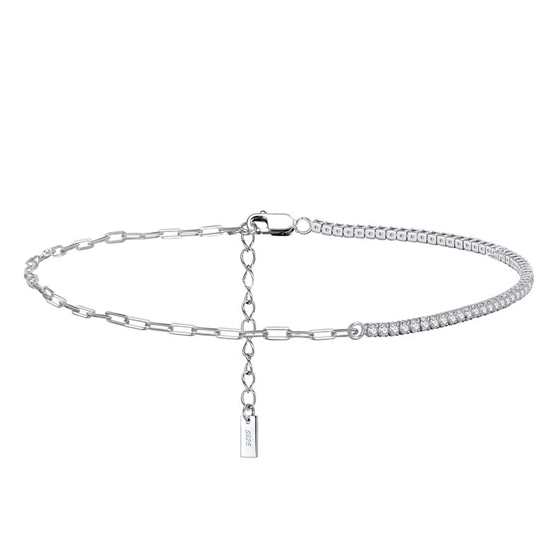 925 Sterling Silver Tennis Anklet
