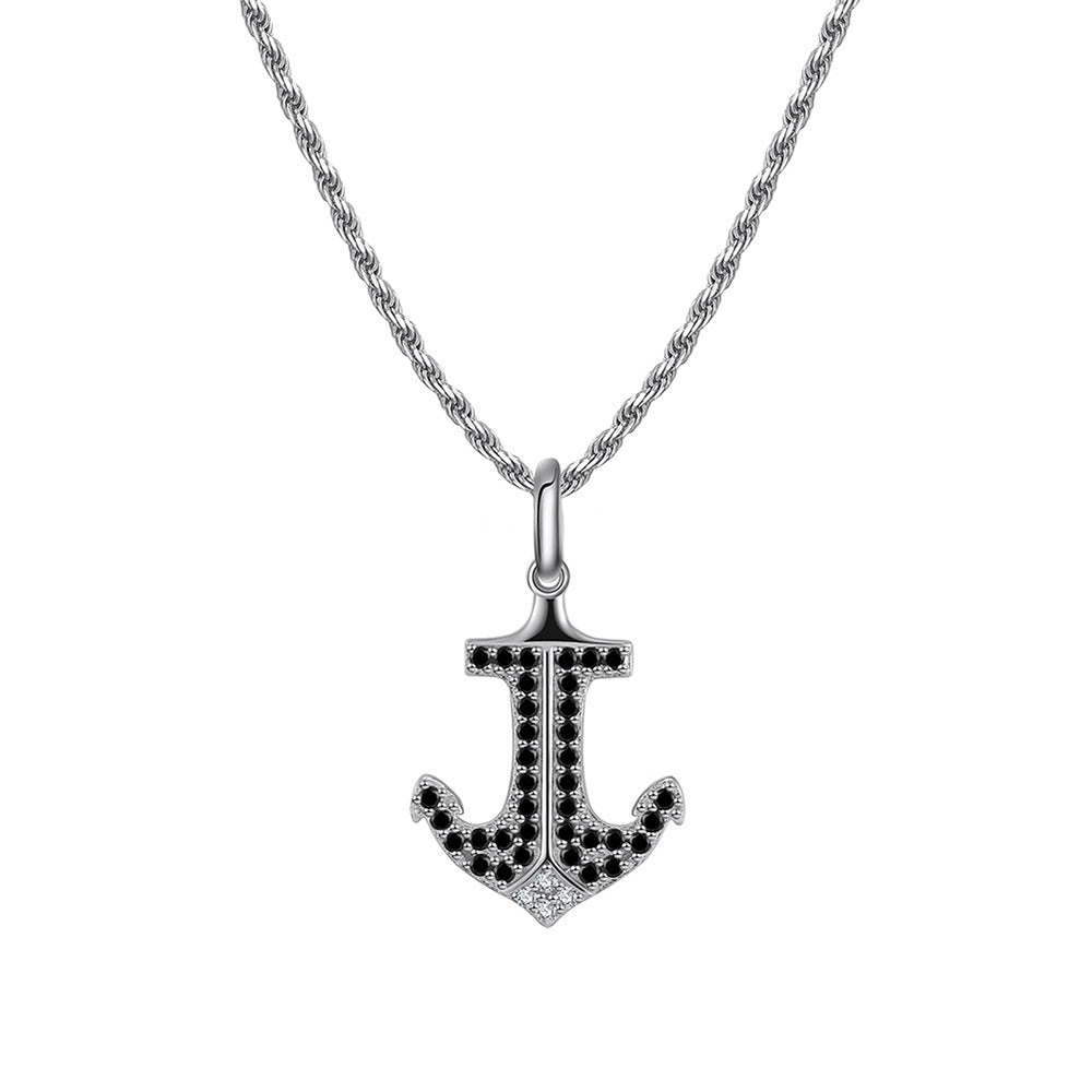 925 Sterling Silver Anchor Pendant Necklace