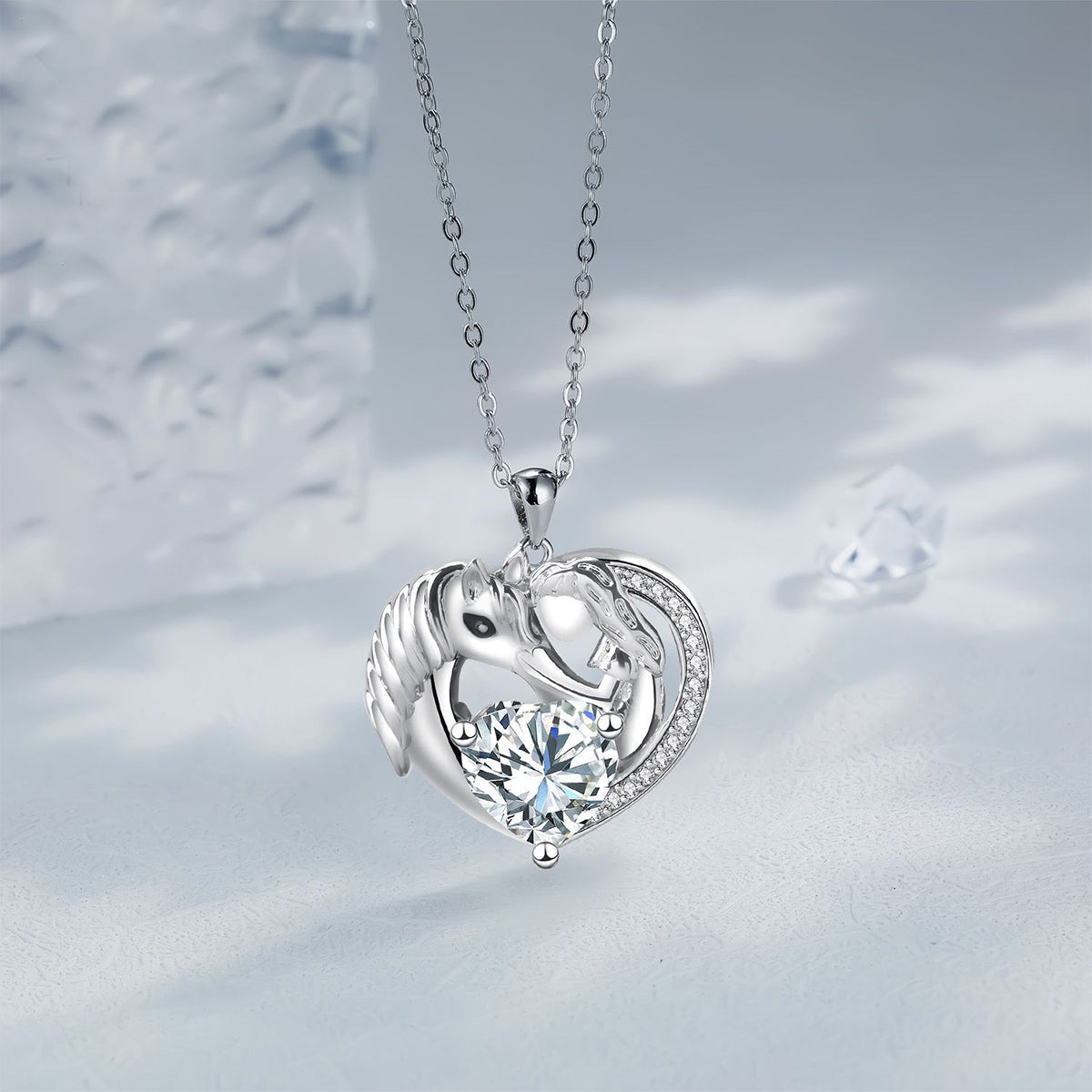 Copper With Silver Plated Heart Pendant Necklace for Women