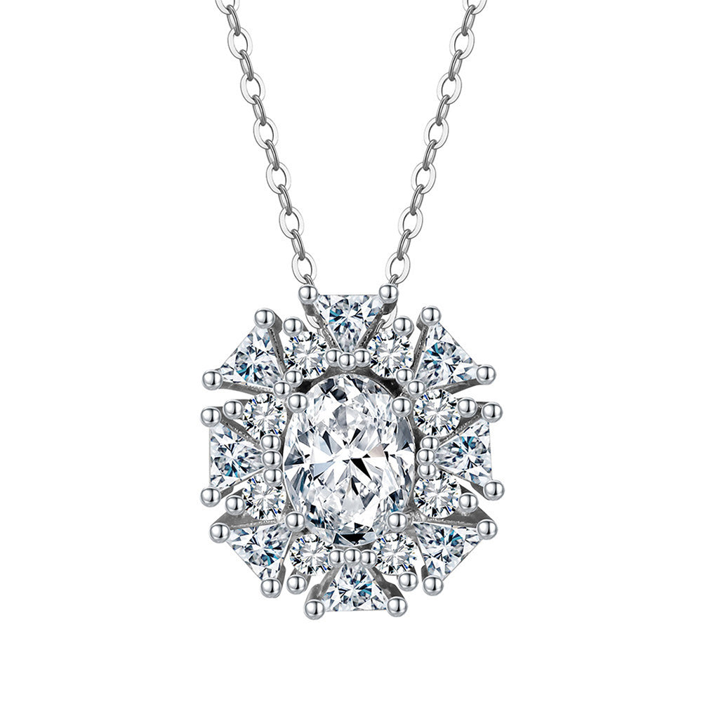 925 Sterling Silver Zircon Pendant Necklace