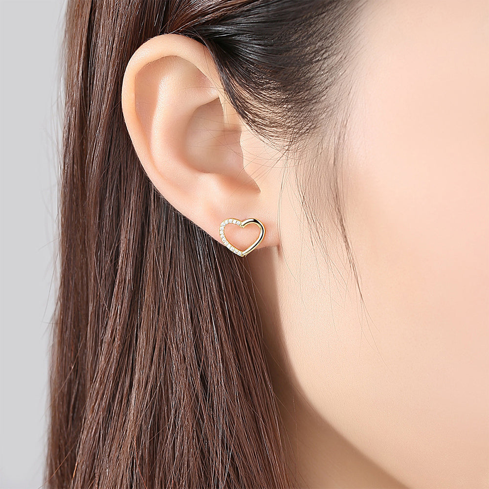 925 Sterling Silver Heart Earrings Fashion Jewelry Gift for Women Girls