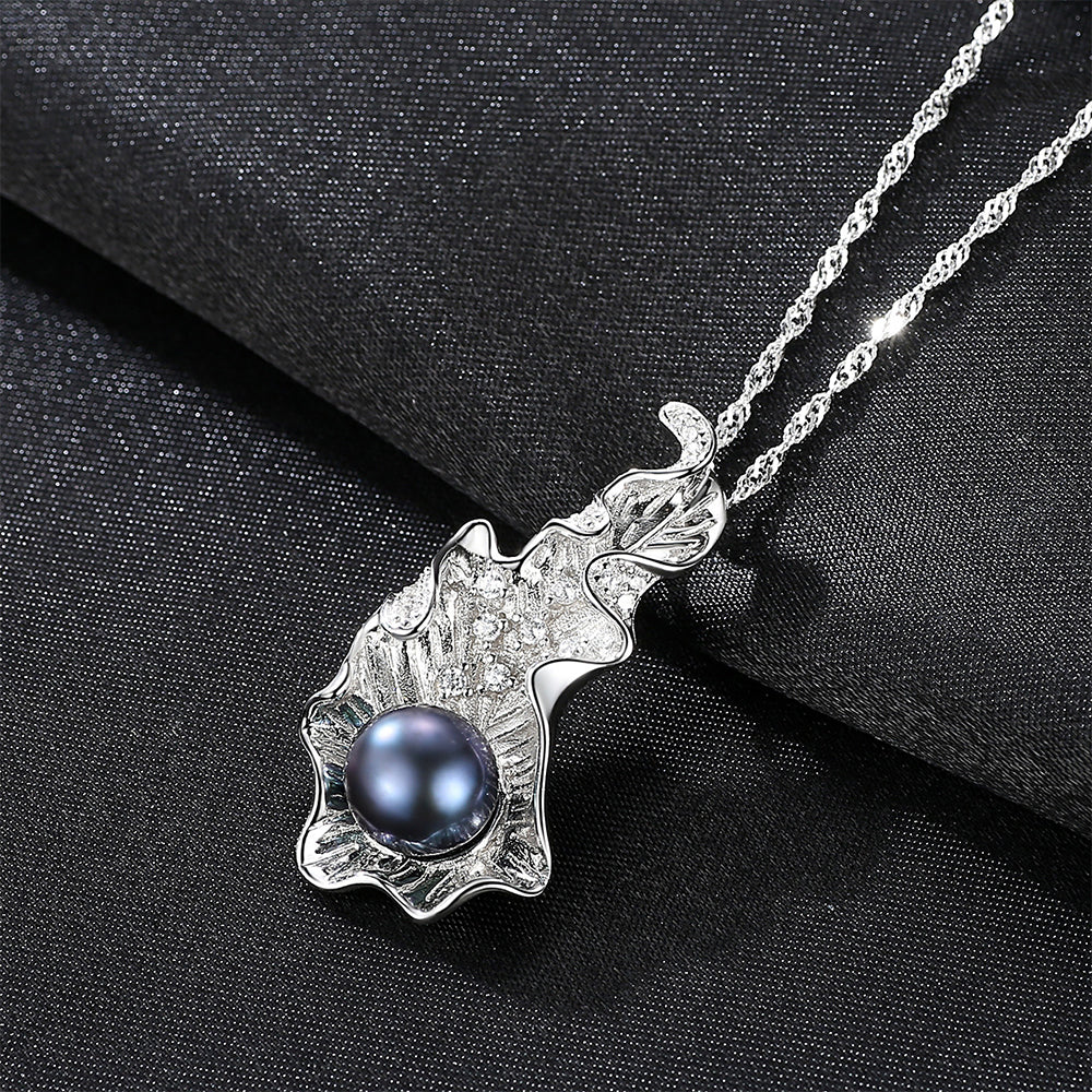 925 Sterling Silver Natural Pearl Drop Necklace Fashion Jewelry Gift for Women Girls